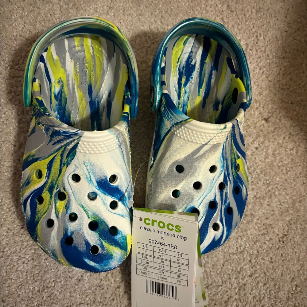 Kids Marble Crocs NWT